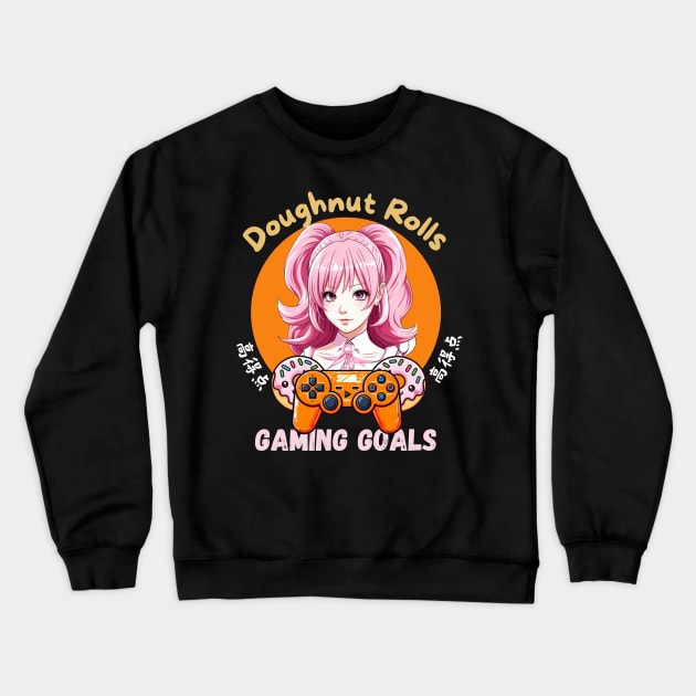 Doughnut Gamer Girl Crewneck Sweatshirt by Japanese Fever